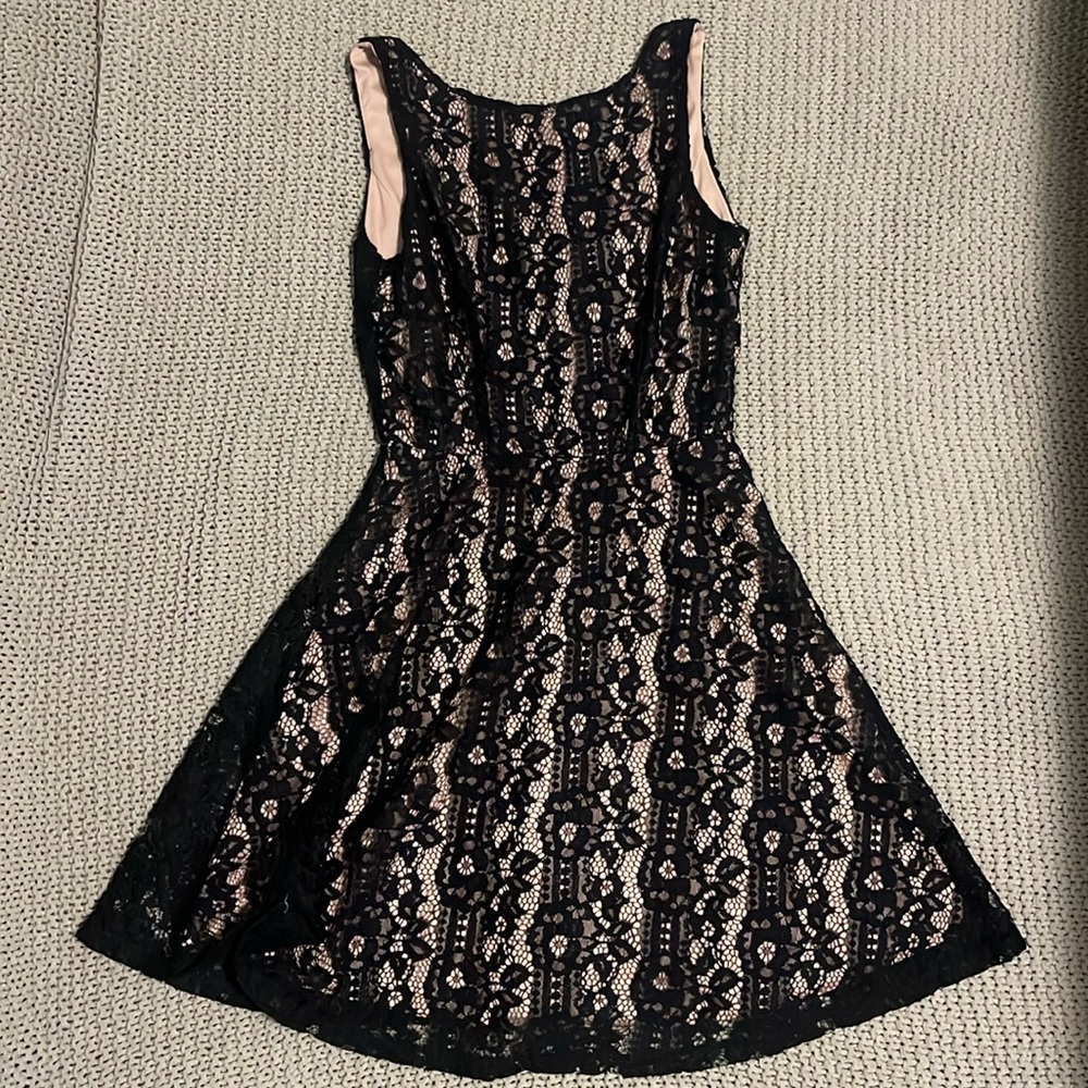 Navy Floral Lace Dress